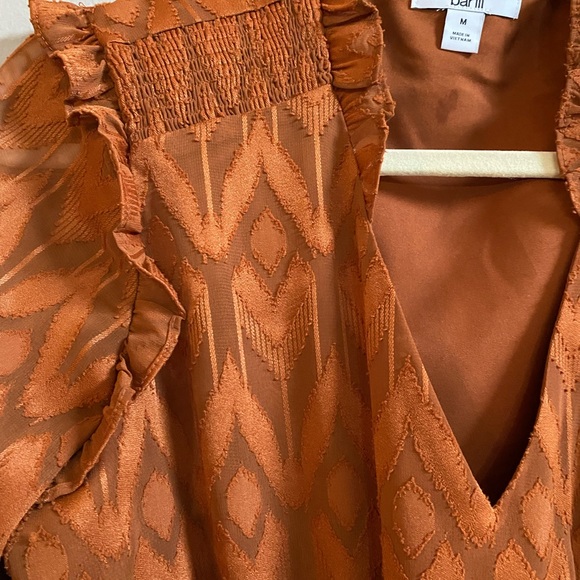 NWOT bar III Rust Orange Tiered Dress - Picture 2 of 5